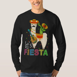 Lasst uns Fiesta Llama Cinco De Mayo Cactus Sombre T-Shirt