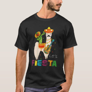 Lasst uns Fiesta Llama Cinco De Mayo Cactus Sombre T-Shirt