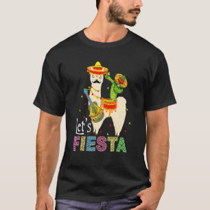 Lasst uns Fiesta Llama Cinco De Mayo Cactus Sombre T-Shirt