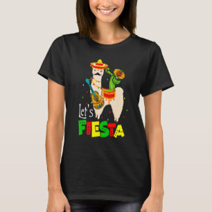 Lasst uns Fiesta Llama Cinco De Mayo Cactus Sombre T-Shirt