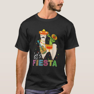 Lasst uns Fiesta Llama Cinco De Mayo Cactus Sombre T-Shirt