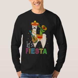 Lasst uns Fiesta Llama Cinco De Mayo Cactus Sombre T-Shirt