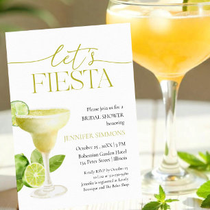 Lasst uns Fiesta Margarita Cocktail Brautparty Einladung
