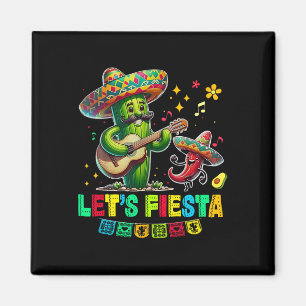 Lasst uns Fiesta Mexico Fiesta Taco Guitar Cactus Magnet