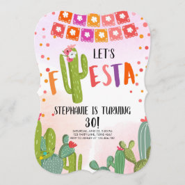 Lasst uns Fiesta Party Mexican Cactus Adult Birthd Einladung