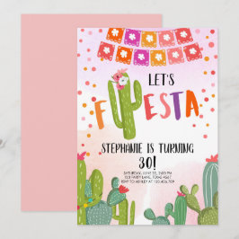 Lasst uns Fiesta Party Mexikanische Kakteen Erwach Einladung