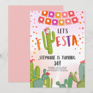 Lasst uns Fiesta Party Mexikanische Kakteen Erwach Einladung
