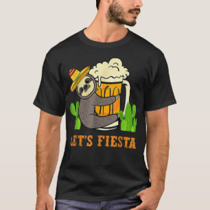 Lasst uns Fiesta Sloth Beer Drinking Cinco De Mayo T-Shirt