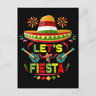 Lasst uns Fiesta Sombrero Happy Cinco De Mayo Part Postkarte
