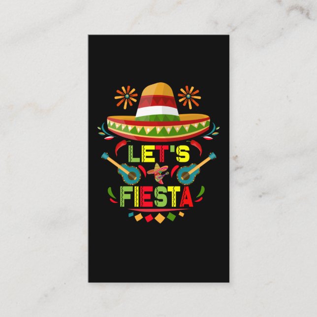 Lasst uns Fiesta Sombrero Happy Cinco De Mayo Part Visitenkarte (Vorderseite)