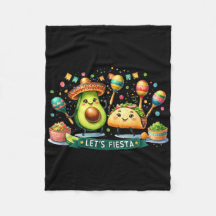 Lasst uns Fiesta Taco Avocado Funny Cinco De Mayo Fleecedecke