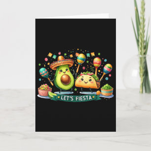 Lasst uns Fiesta Taco Avocado Lustig Cinco De Mayo Karte