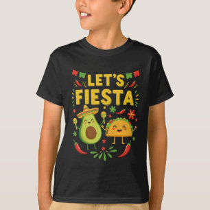 Lasst uns Fiesta Taco Avocado Lustige Cinco De May T-Shirt