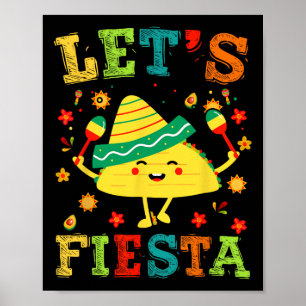 Lasst uns Fiesta Taco Cinco De Mayo Boys Men Kids  Poster