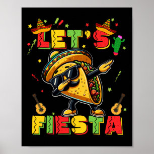 Lasst uns Fiesta Taco Cinco De Mayo Boys Men Kids  Poster