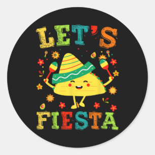 Lasst uns Fiesta Taco Cinco De Mayo Boys Men Kids Runder Aufkleber