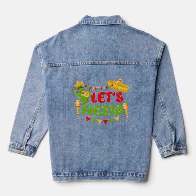 Lasst uns Fiesta Tri-Blend-Shirt Jeansjacke (Rückseite)