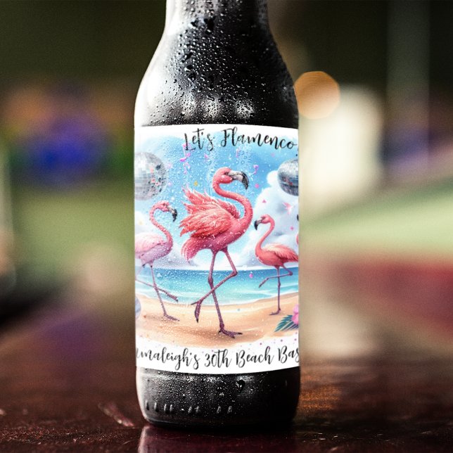 Lasst uns Flamenco! Birthday Beach Bash Bierflaschenetikett (Von Creator hochgeladen)