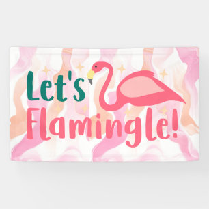 Lasst uns Flamingale mit Flamingo Birds rosa   Banner