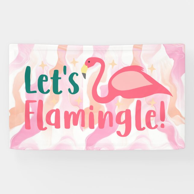 Lasst uns Flamingale mit Flamingo Birds rosa   Banner (Horizontal)