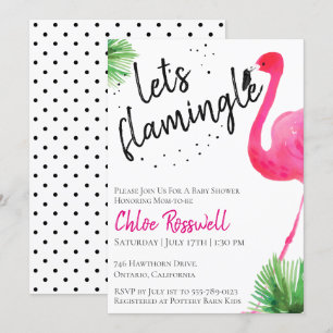 Lasst uns Flamingle Baby Shower Einladung