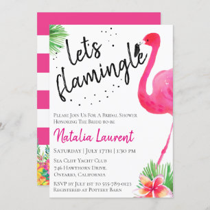 Lasst uns Flamingle Bridal Dusche Einladung