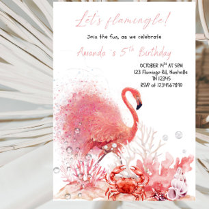 Lasst uns Flamingle feiern! Flamingo-Geburtstagsfe Einladung