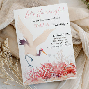 Lasst uns Flamingle machen! Pink Flamingo Mädchen Einladung