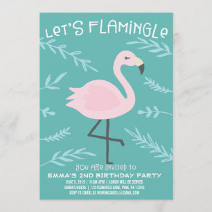 Lasst uns Flamingle Niedlich Flamingo Pastel Einla Einladung