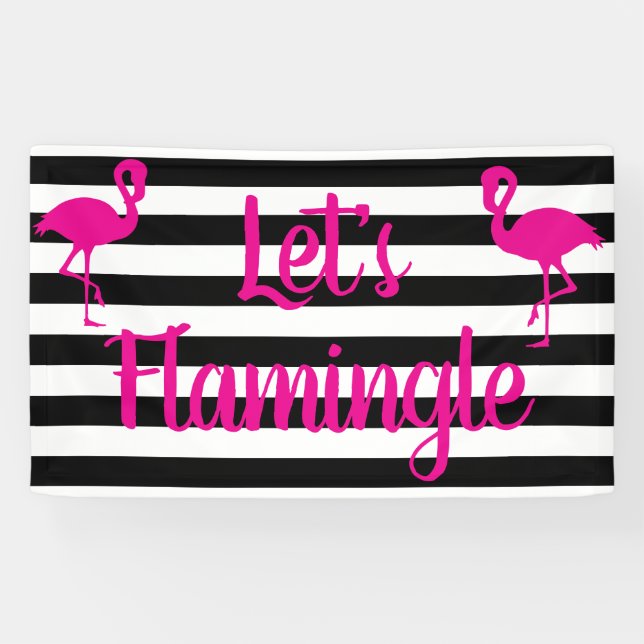 Lasst uns Flamingle Pink Flamingo Banner (Horizontal)