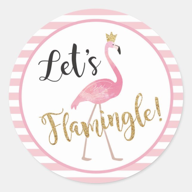Lasst uns Flamingle spielen! Flamingo Sticker (Vorderseite)