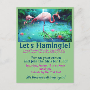 Lasst uns Flamingle spielen! Girl Lunch (oder was  Postkarte