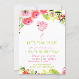 Lasst uns Flamingle spielen! Tropical Flamingo Bir Einladung