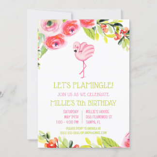 Lasst uns Flamingle spielen! Tropical Flamingo Bir Einladung