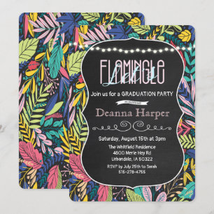 Lasst uns Flamingle Tropical Abschluss Einladung