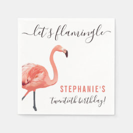 Lasst uns Flamingle | Tropical Flamingo Birthday P Serviette