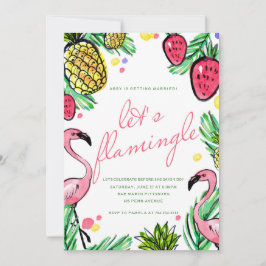 Lasst uns Flamingle Tropical Junggeselinnen-Abschi Einladung