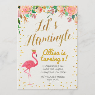 Lasst uns Flamingle zum Geburtstag einladen Einladung