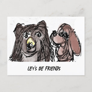 Lasst uns Freunde sein Postkarte