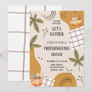 Lasst uns Freunde zum Erntedankfest-Potluck versam Einladung
