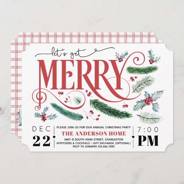 Lasst uns frohe Weihnachts-Party Einladung für den (Vorne/Hinten)