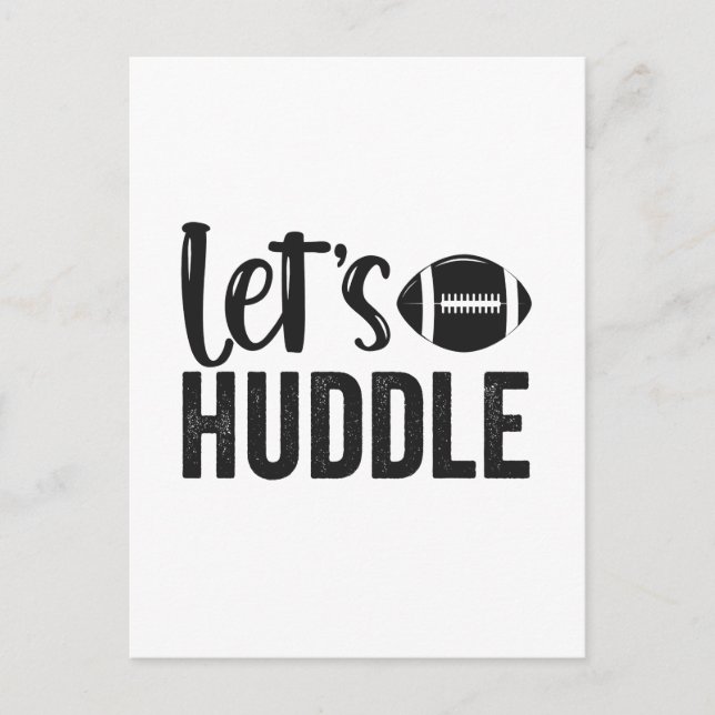 Lasst uns Funny Fantasy Football Rugby Sport huddl Einladungspostkarte (Vorderseite)