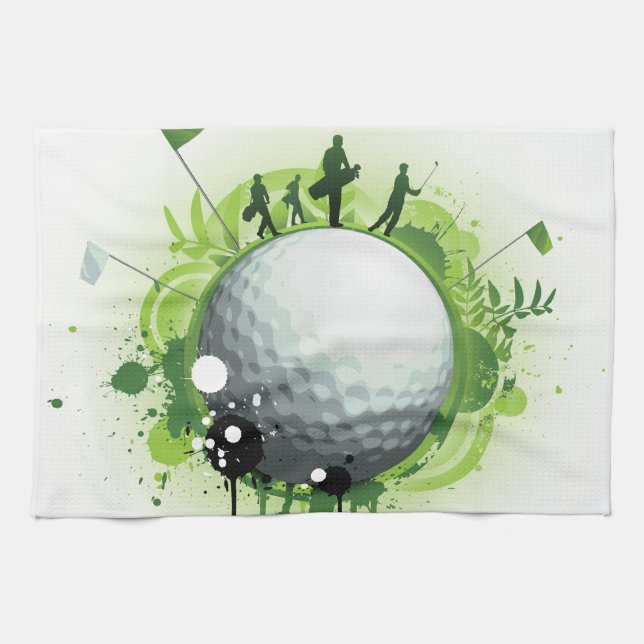 Lasst uns für den Golfsport T-Shirt machen Geschirrtuch (Horizontal)