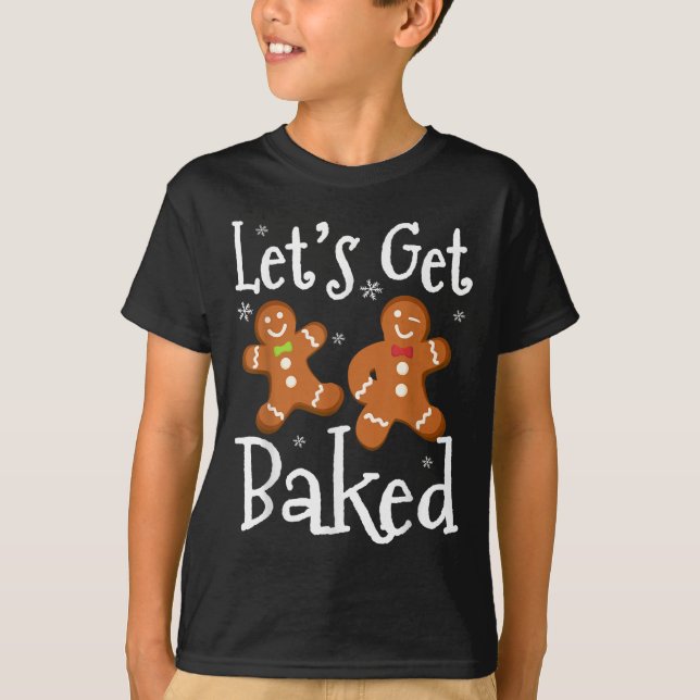 Lasst uns gebackene Cookie-Back-Team-Gingerbread-W T-Shirt (Vorderseite)