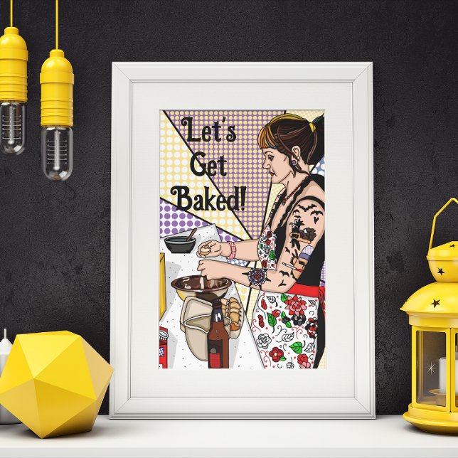 Lasst uns gebackenen Pop Art Tattoo Lady Backen Poster (Von Creator hochgeladen)