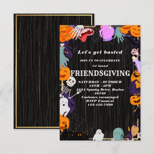 Lasst uns gebastelt werden | Einladung der Freunde (Vorne/Hinten)