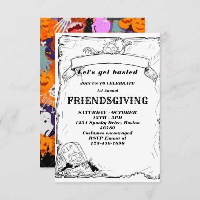 Lasst uns gebastelt werden | Einladung der Freunde (Vorne/Hinten)