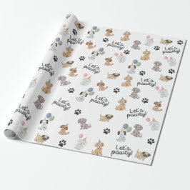 Lasst uns Geburtstag feiern Welpen Geschenkpapier