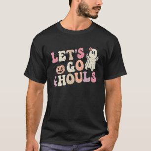 Lasst uns gehen Ghouls Halloween Retro Geist Kürbi T-Shirt