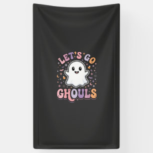 Lasst uns gehen, Ghule Süße Halloween-Geist Grafik Banner